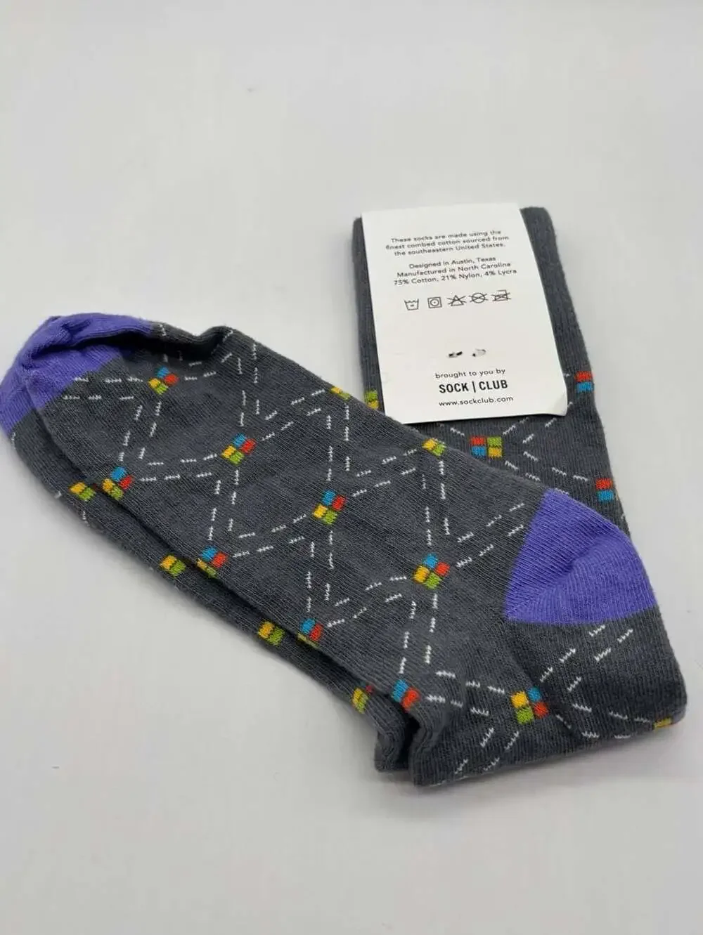 Microsoft Teams Sock Club Crew Socks Gray Empowering Productivity
